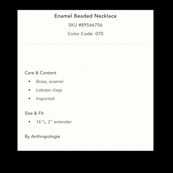 Anthropologie Gold Beaded Necklace. - Picture 3 of 6